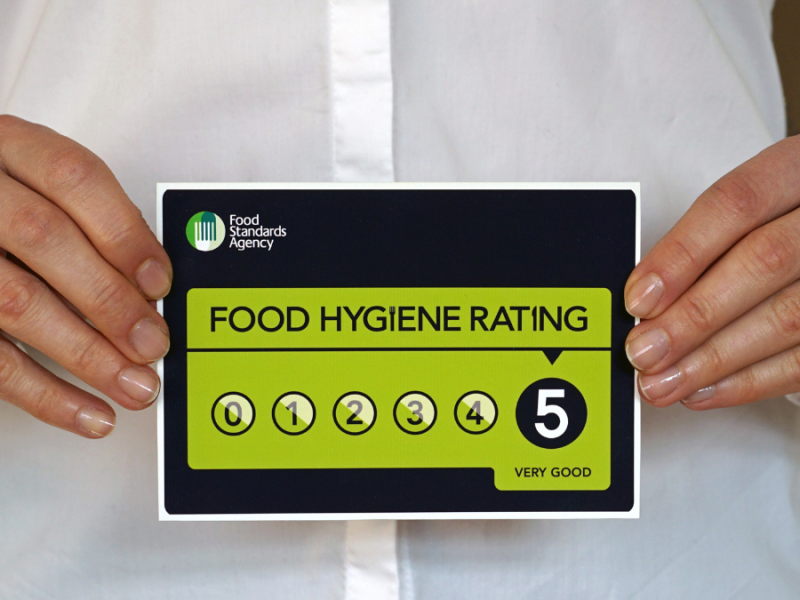 Food Hygiene Rating 5 sign